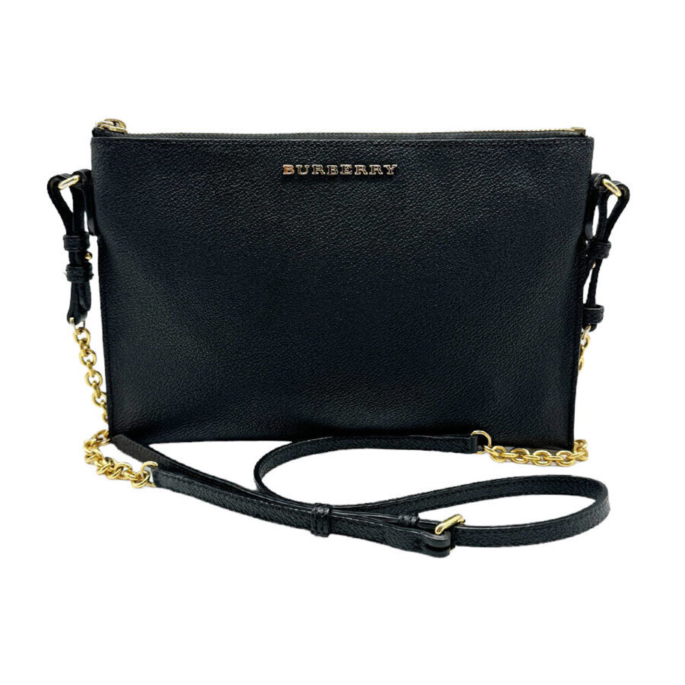 Burberry crossbody shoulder bag leather metal black gold